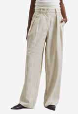 The Frankie Shop Ripley Wide-Leg Pinstripe Pants Beige BPARIP856BEIGE