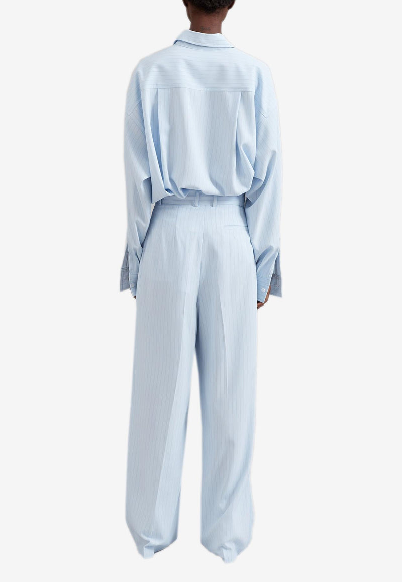 The Frankie Shop Tansy Tailored Pleated Pants Light Blue BPATAN838BLUE