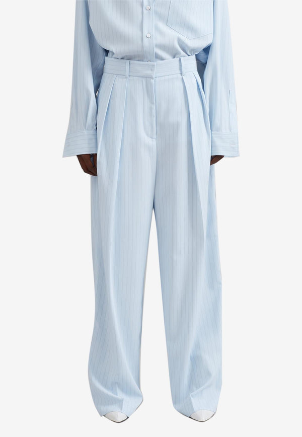 The Frankie Shop Tansy Tailored Pleated Pants Light Blue BPATAN838BLUE