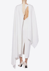 ROKSANDA Demetria Draped-Cape Midi Dress White BR2JZ4_H1872B-3WHITE