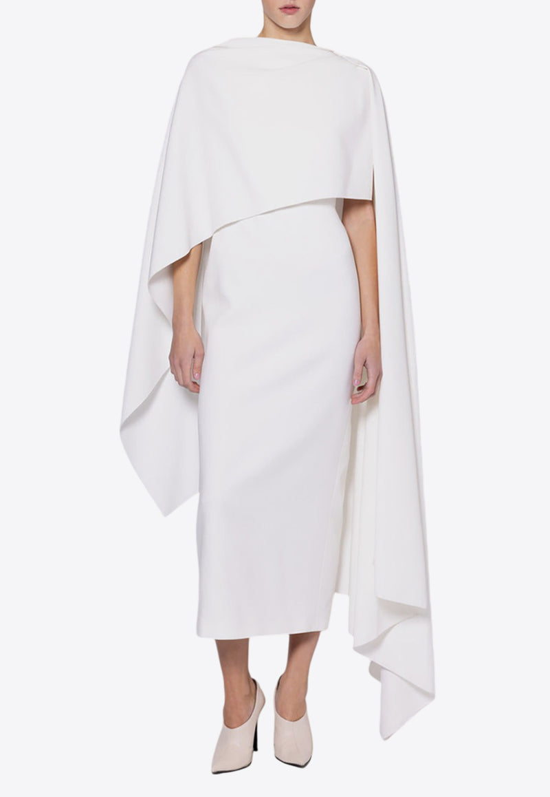 ROKSANDA Demetria Draped-Cape Midi Dress White BR2JZ4_H1872B-3WHITE