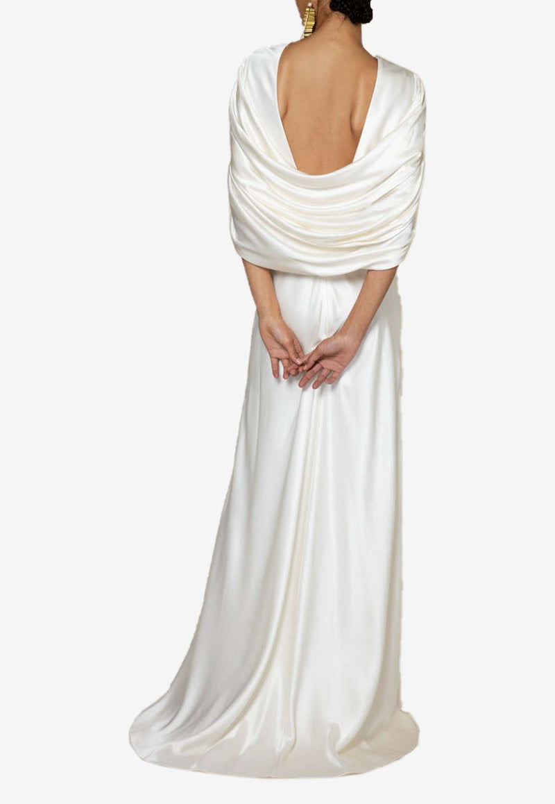 ROKSANDA Oriana Draped Silk Gown Ivory BRIDAL_AW23_H2070B-1IVORY