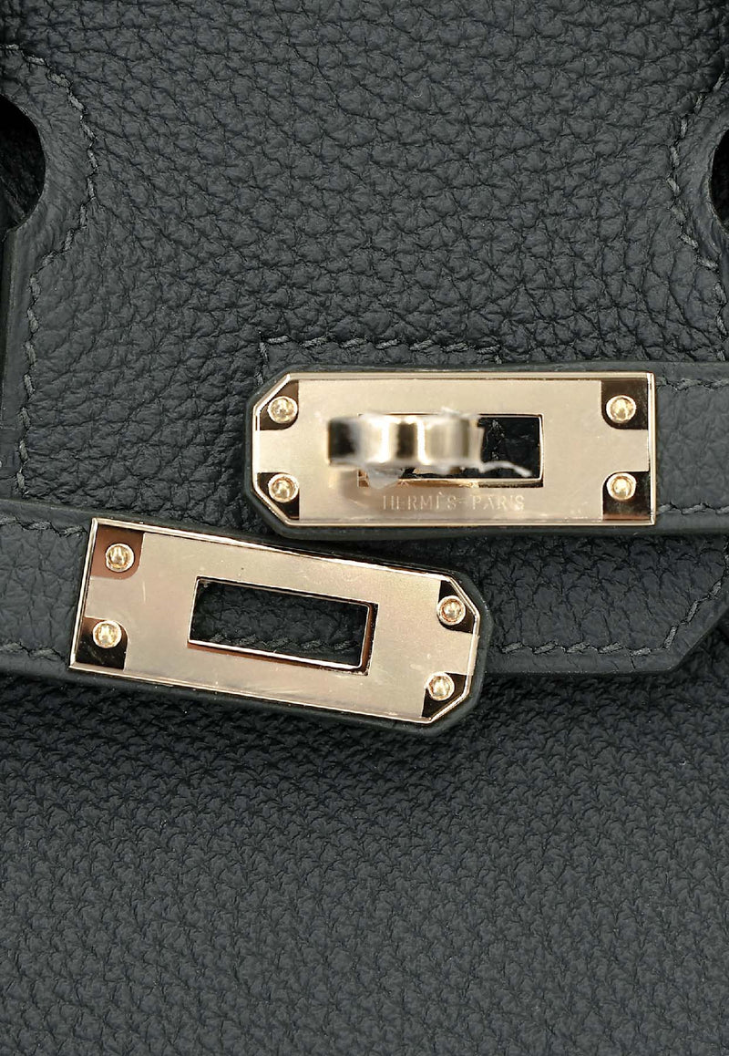 Birkin 25 in Vert Mangrove Togo Leather with Permabrass Hardware