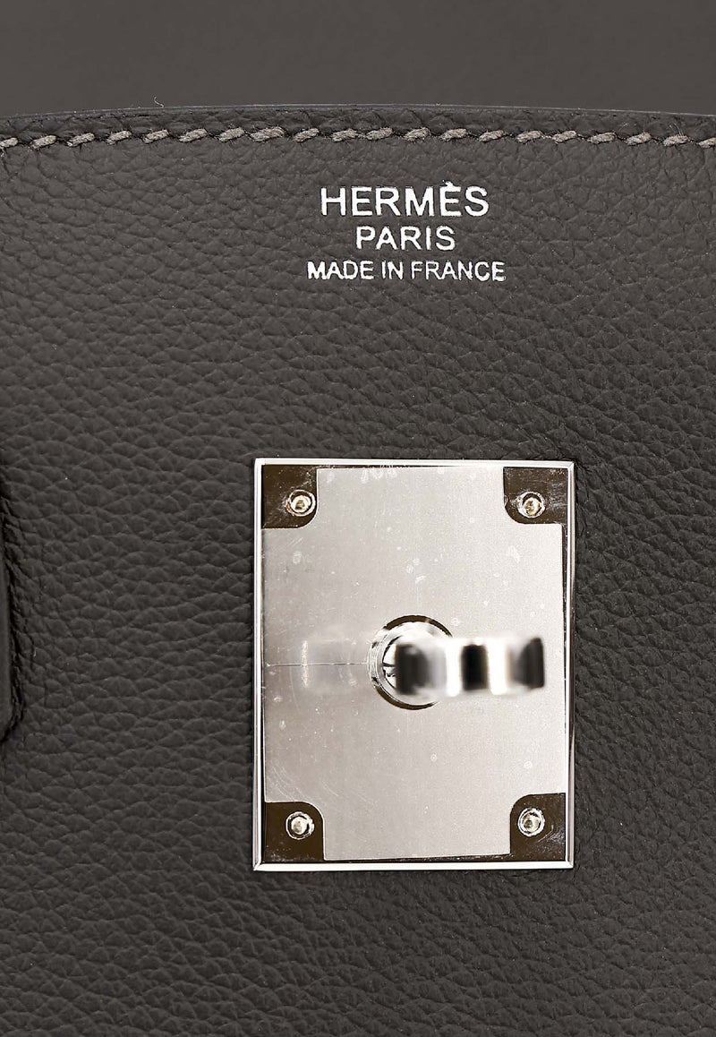 Birkin Shoulder Light 29 in Vert Bronze Evercolor with Palladium Hardware