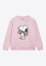MC2 Saint Barth Kids Girls Snoopy with Crystal Bow Sweatshirt White BRN000201210I/R_MC2-10