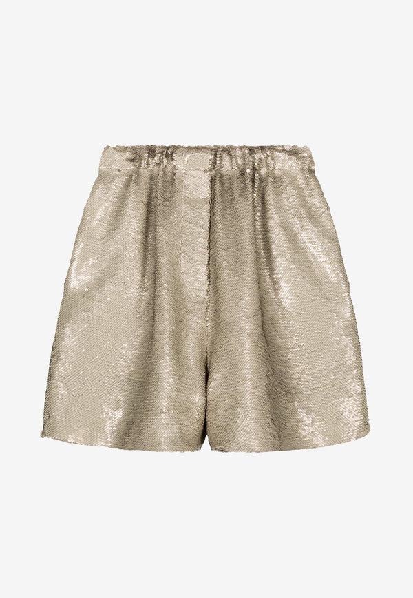 The Frankie Shop Jazz Sequined Mini Shorts Bronze BSHJAZ246BRONZE