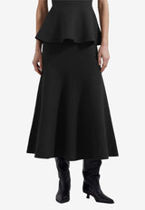 The Frankie Shop Gabrielle Knitted Midi Skirt Black BSKGAB100BLACK