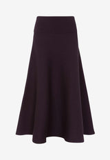 The Frankie Shop Gabrielle Knitted Midi Skirt Purple BSKGABRIE02870PLUM