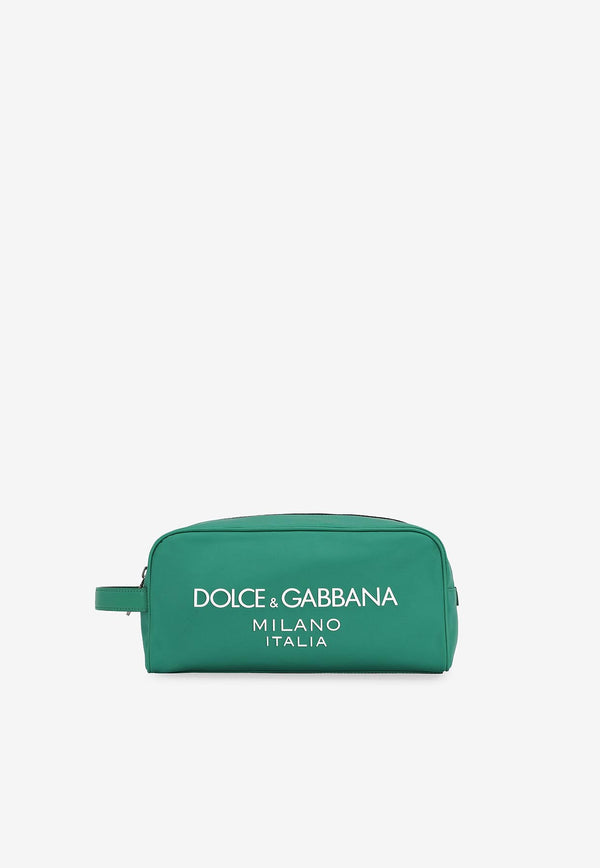Dolce & Gabbana Milano Logo Wash Bag Green BT0989 AG182 8R588