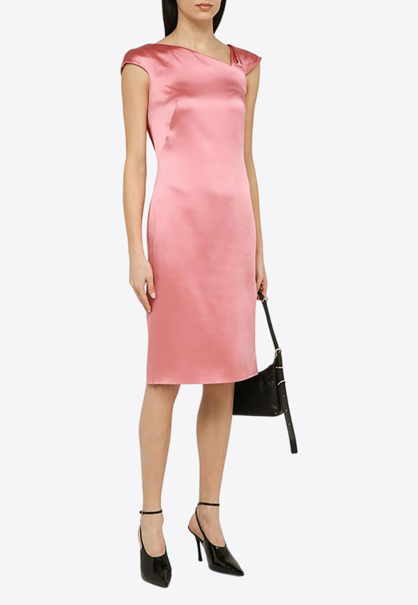 Givenchy Asymmetrical Satin Midi Dress Pink BW21V4150A/O_GIV-672