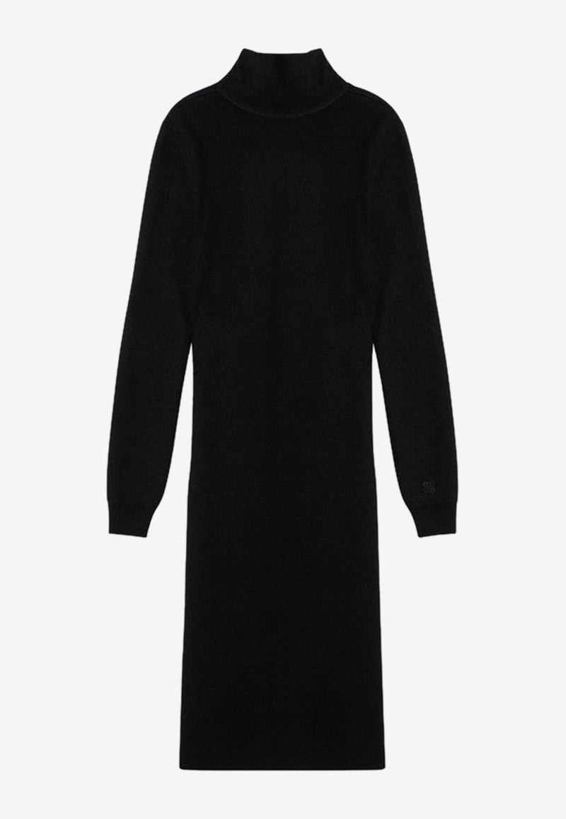 Givenchy Wool-Blend Turtleneck Midi Dress Black BW229G4ZN9/P_GIV-001