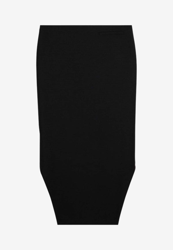 Givenchy Asymmetrical Wool Midi Skirt Black BW40TH100H/O_GIV-001