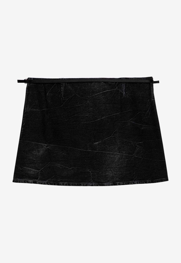 Givenchy Voyou Denim Mini Wrap Skirt Black BW40UB5Y3P/O_GIV-001