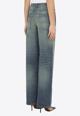 Givenchy Logo Plaque Wide-Leg Jeans BW512F5Y9K/O_GIV-402