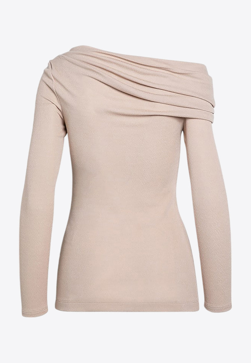 Givenchy One-Shoulder Draped Sweater Pink BW61BL316L/P_GIV-271