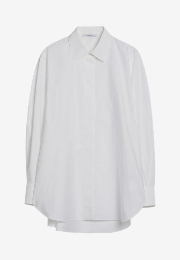 Givenchy Logo Embroidered Button-Up Shirt White BW61ET1634/R_GIV-100
