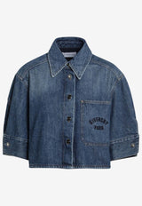 Cropped Shirt with Embroidered-Logo