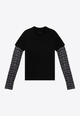 Givenchy Overlapping Lace Long-Sleeved T-shirt Black BW70C93YNL/P_GIV-001