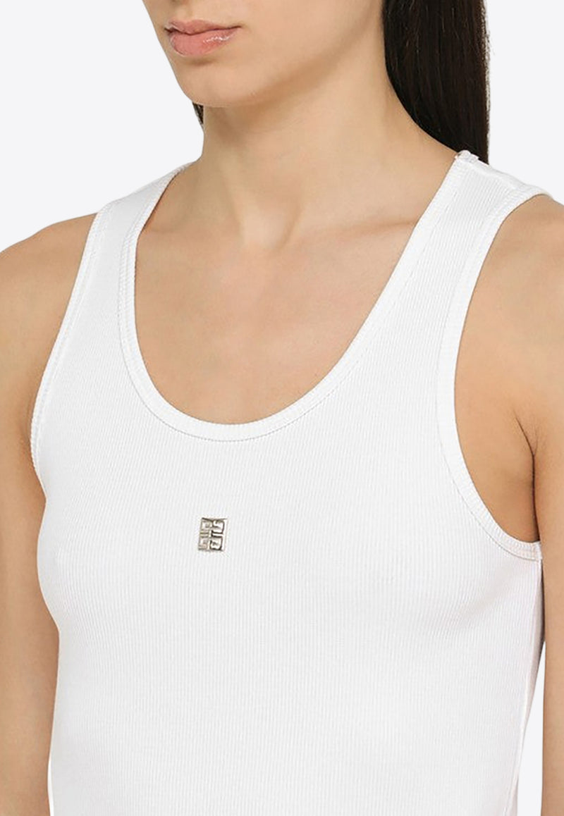 Givenchy 4G Ribbed Tank Top BW70CH3YHY/O_GIV-100 White
