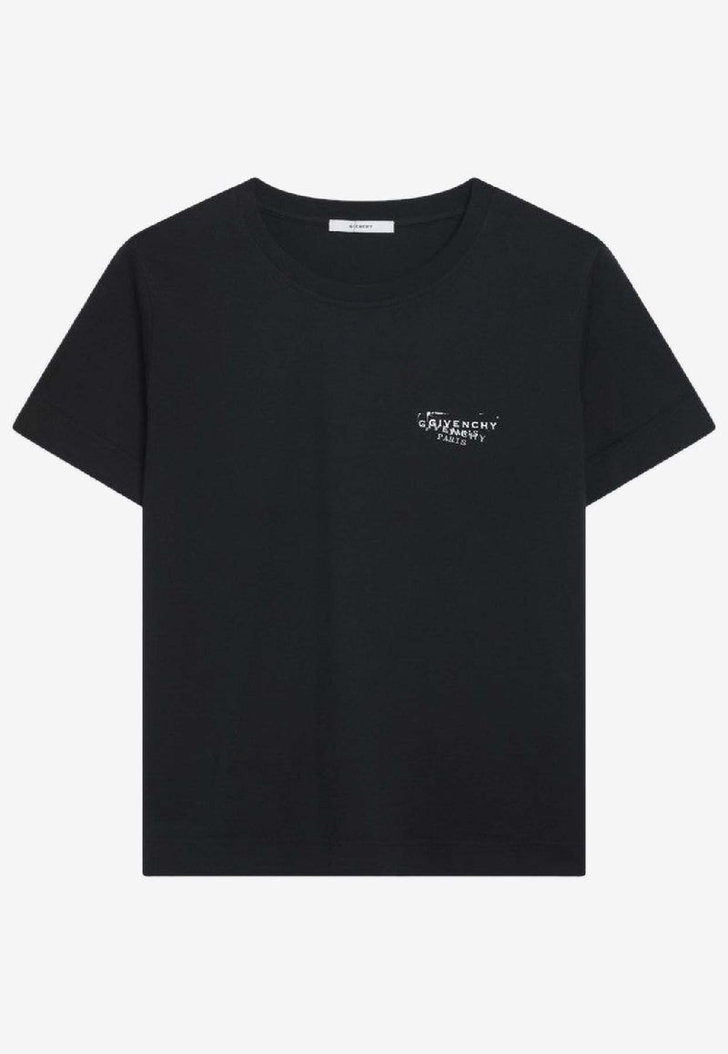 Givenchy Logo Stamped Print T-shirt Black BW70FJP7A7/S_GIV-001