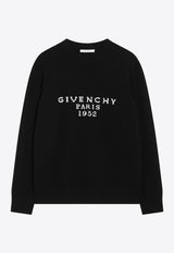 Givenchy Logo Intarsia Wool and Cashmere Sweater Black BW90VD4ZSN/R_GIV-001