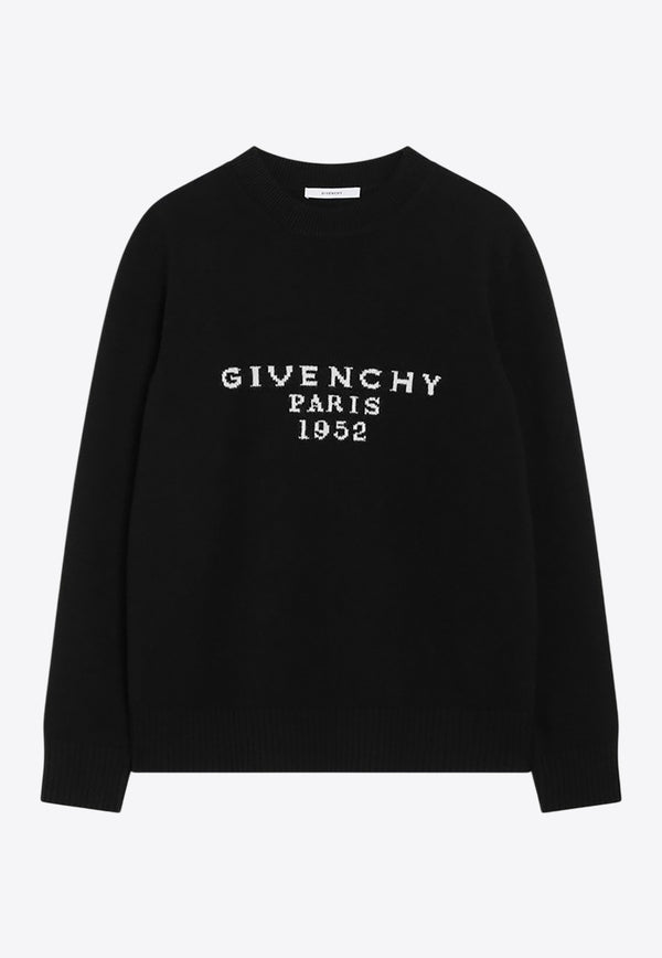 Givenchy Logo Intarsia Wool and Cashmere Sweater Black BW90VD4ZSN/R_GIV-001