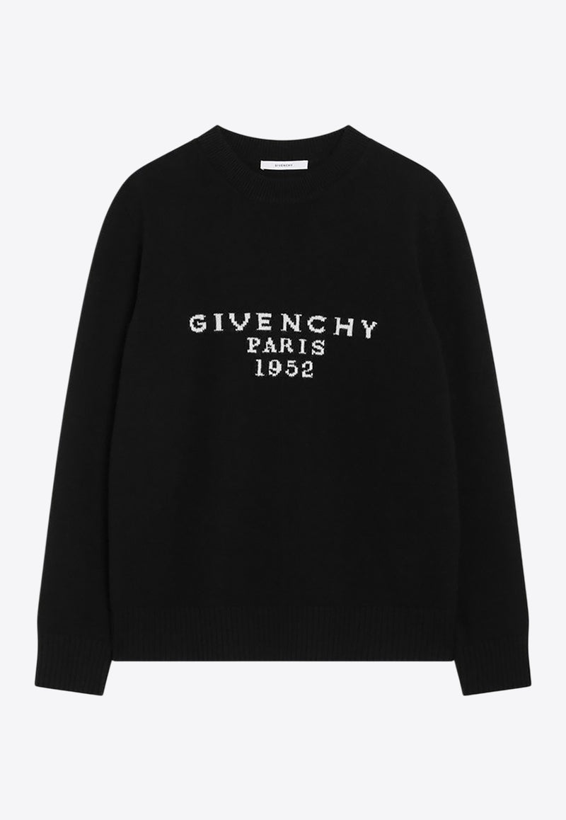Givenchy Logo Intarsia Wool and Cashmere Sweater Black BW90VD4ZSN/R_GIV-001