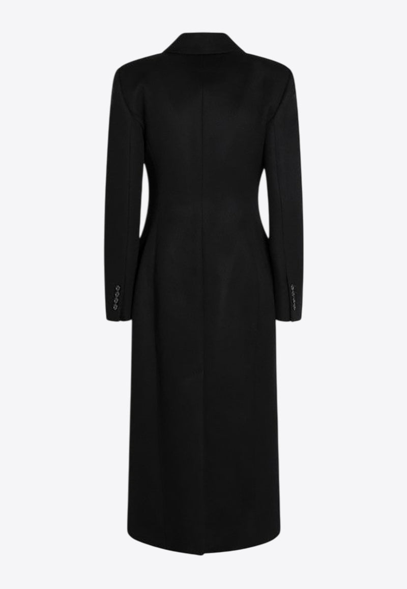 Givenchy Wool Single-Breasted Long Coat Black BWC0DW166V/R_GIV-001