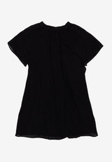 Balmain Kids Girls Monogram Velvet Dress Black BX1D61-K0259_BLACK