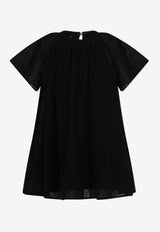 Balmain Kids Girls Monogram Velvet Dress Black BX1D61-K0259_BLACK