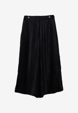 Balmain Kids Girls Monogram Jacquard Velvet Skirt Black BX6B90-S0214_BLACK