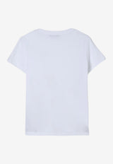 Balmain Kids Boys Logo Print T-shirt White BX8P51-Z3186_WHITE BLAC