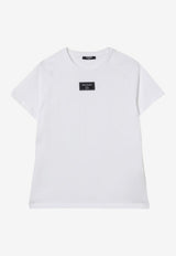 Balmain Kids Boys Logo Patch T-shirt White BX8P81-Z3186_WHITE