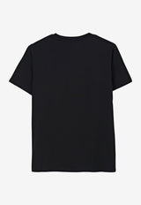 Balmain Kids Boys Logo Print T-shirt with Decorative Buttons Black BX8R51-Z3186_BLACK