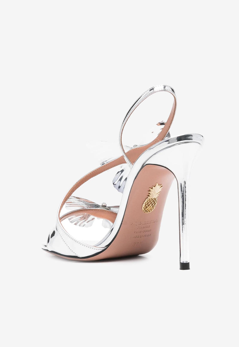Aquazzura Babylon 105 Butterfly Applique Sandals BYLHIGS0-SSYCCC SILVER