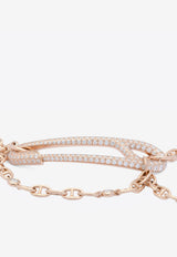 Chaine d'Ancre Punk MM Cuff Bracelet in Rose Gold and Diamonds