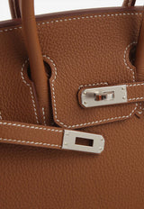 Hermès Birkin 25 Verso in Gold and Gris Misty Togo Leather with Palladium Hardware