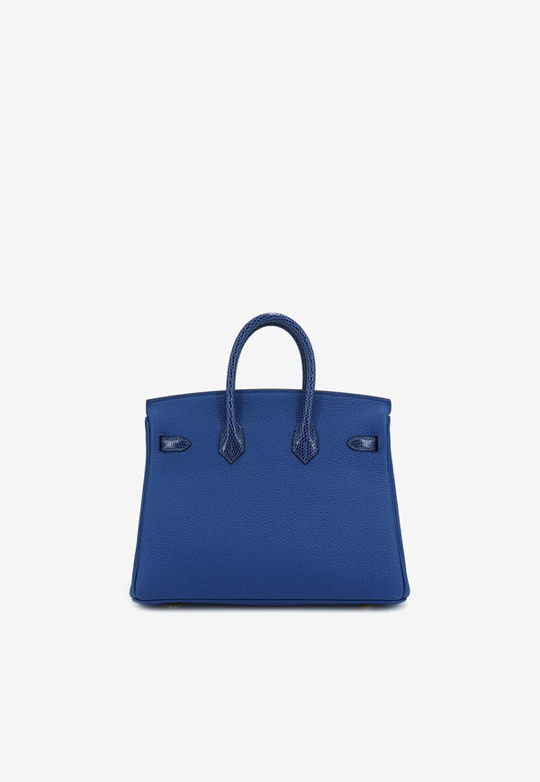 Hermès Birkin 25 Touch in Bleu France Togo and Bleu Saphir Lizard with Permabrass Hardware