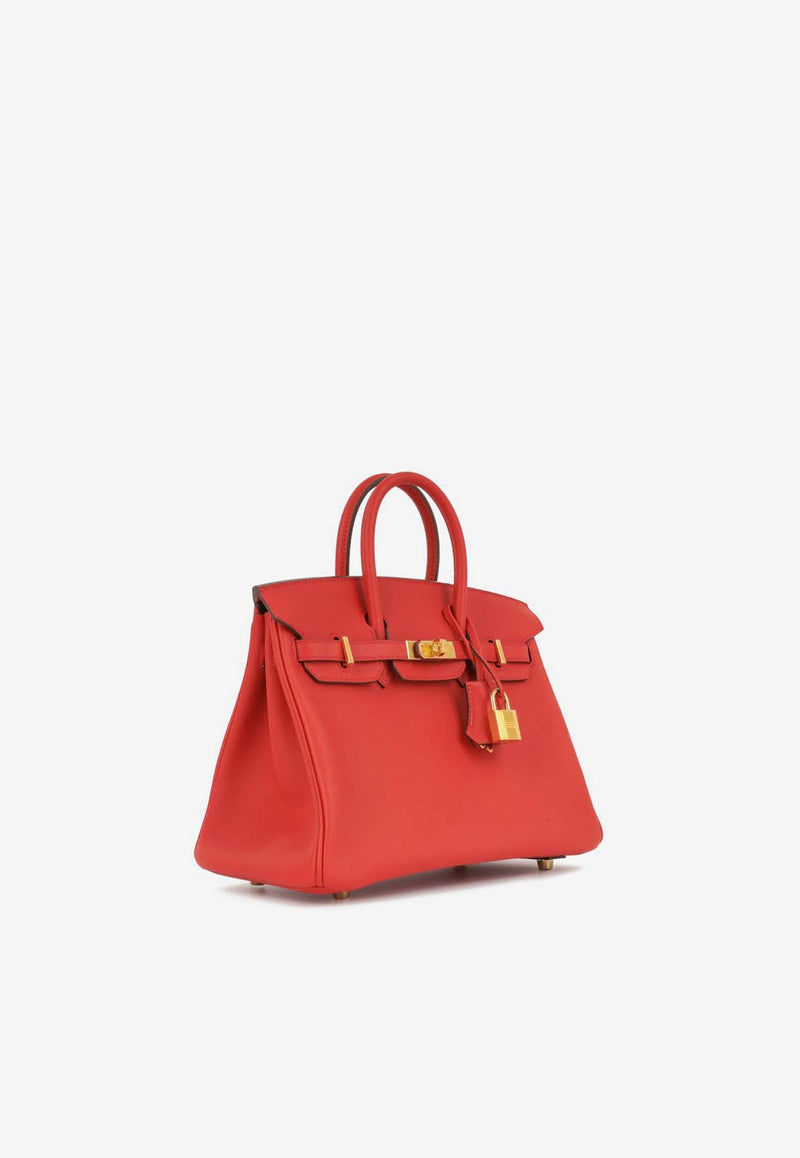 Hermès Birkin 25 in Vermillion Swift Leather with Gold Hardware