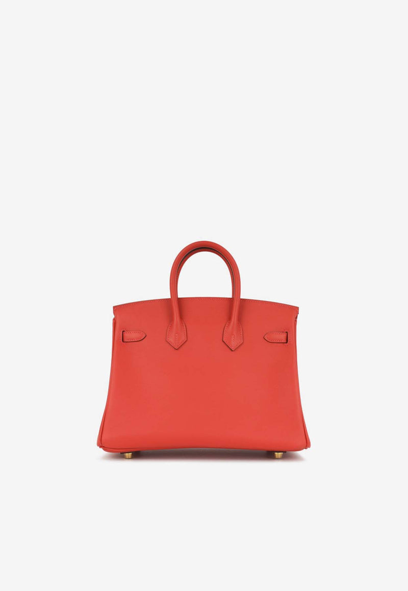 Hermès Birkin 25 in Vermillion Swift Leather with Gold Hardware