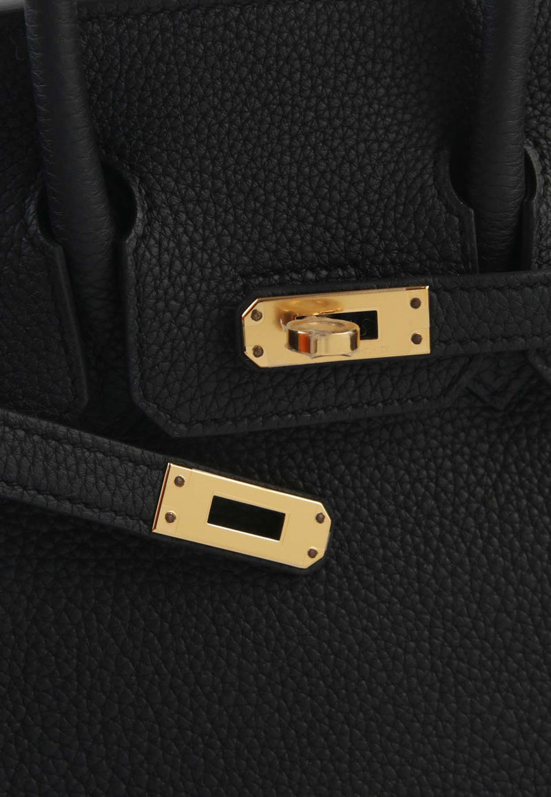 Hermès Birkin 25 Verso in Black and Toundra Togo Leather with Gold Hardware