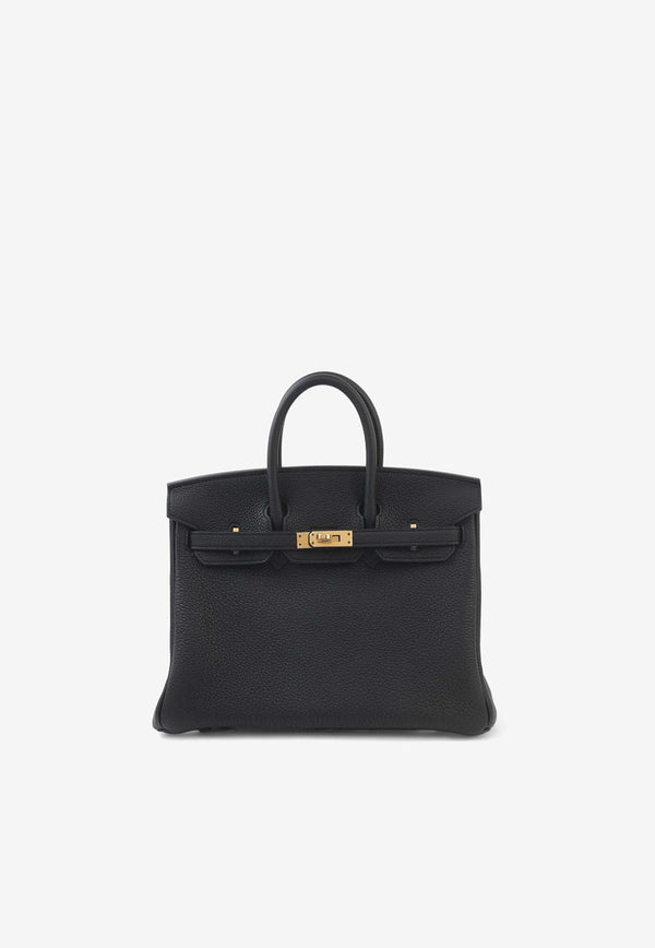 Hermès Birkin 25 Verso in Black and Toundra Togo Leather with Gold Hardware