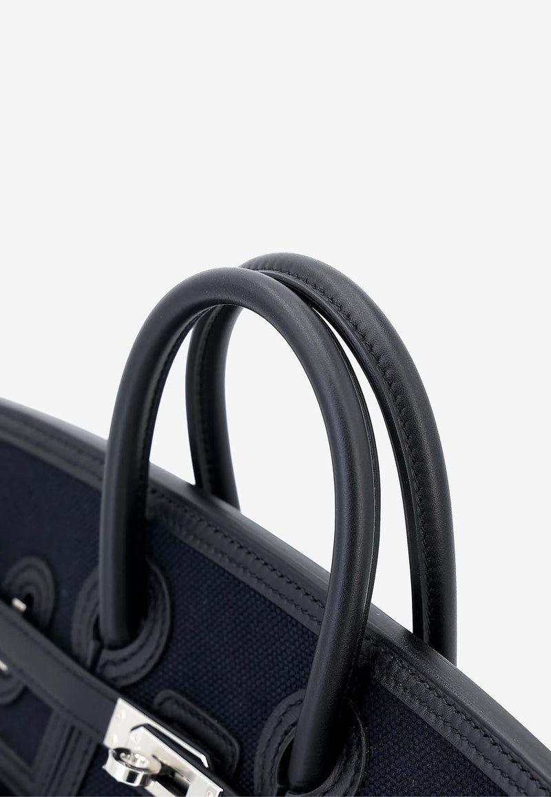 Hermès Birkin 25 Cargo in Black Toile and Swift Leather with Palladium Hardware