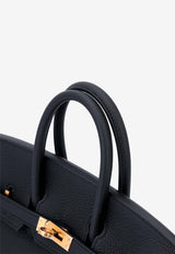 Birkin 25 Top Handle Bag in Black Togo with Rose Gold Hardware