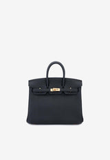 Birkin 25 Top Handle Bag in Black Togo with Rose Gold Hardware