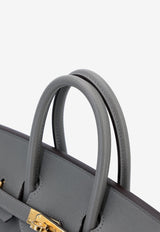 Birkin 25 Sellier in Gris Meyer Madame Leather with Gold  Hardware