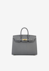 Birkin 25 Sellier in Gris Meyer Madame Leather with Gold  Hardware
