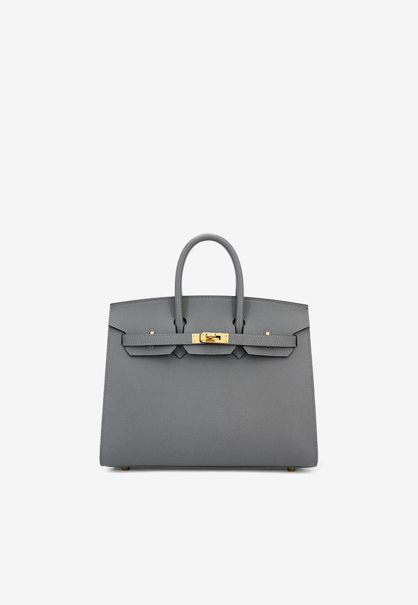 Birkin 25 Sellier in Gris Meyer Madame Leather with Gold  Hardware