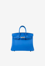 Birkin 25 in Bleu Hydra Swift with Palladium Hardware