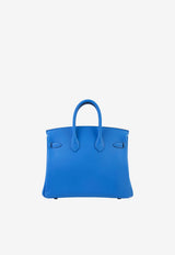 Birkin 25 in Bleu Hydra Swift with Palladium Hardware